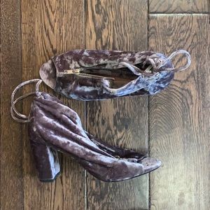 Funky crushed velvet ankle boots